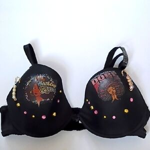 Black Graphic Women's Bra